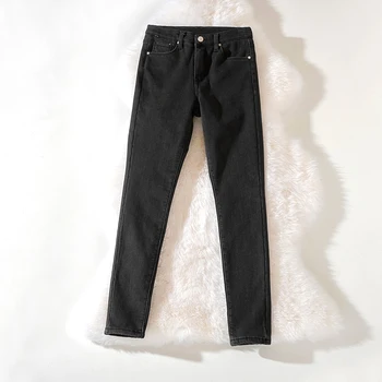 

Cthink Very Thicken Warm Winter Skinny Jeans Women Fashion Bodycon Warm Black Gray Color Stylish Denim Trousers New Women's Pant