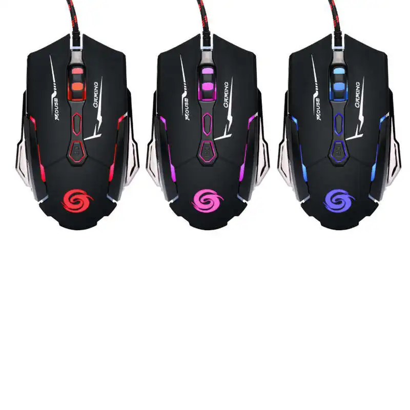 HOT-K1015 Usb Wired Mouse 7 Buttons 4 Colors Led 4000 Dpi Adjustable Optical Gaming Mouse Gamer Professional Gaming Mouse Mice W
