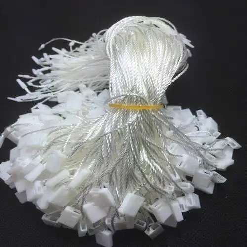 1000 шт./лот, бирка для одежды, веревка, уплотнительные шнуры, бирка. веревки для одежды, защелкивающийся замок, пластиковая квадратная пряжка, этикетка из полиэстера - Цвет: WHITE