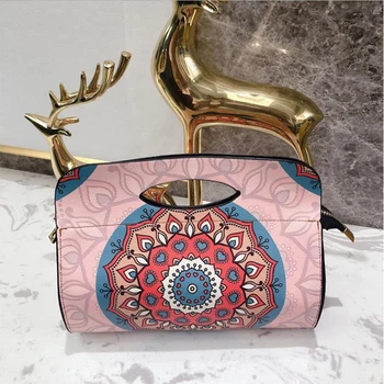 

Bohemian Printed Crossbody Bags For Women Flora Print Oversized Clutches PU Leather Exotic Handbag Tassen Vintage Malas Taschen
