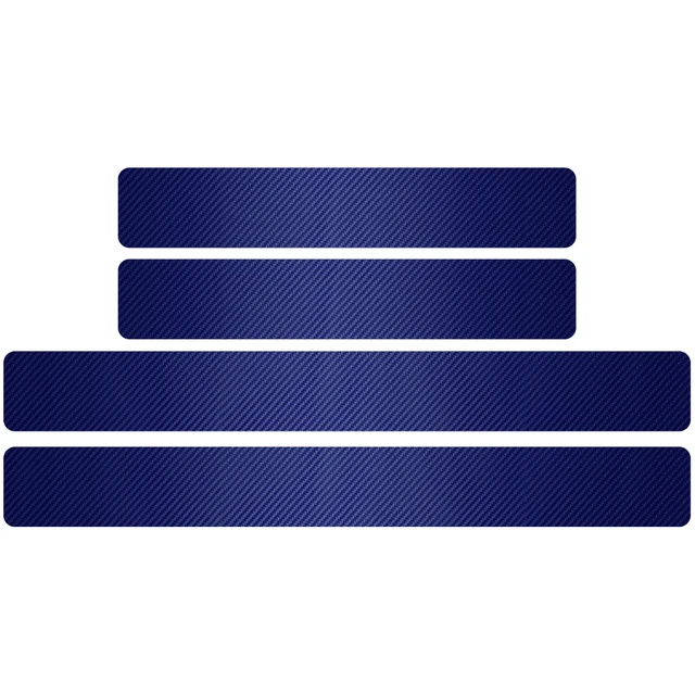 For Land Rover Range Rover Discovery 3 4 2 Autobiography 4Pcs Car Accessories 3D Vinyl Carbon Fiber Door Threshold Guard Sticker Blue