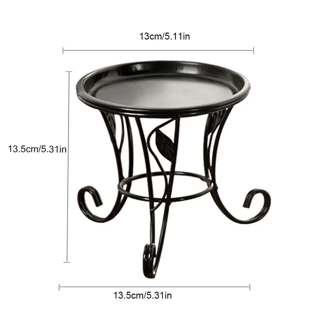 European Style Succulent Planter Flower Pot Holder Tray Plant Iron Stand Shelf For Desktop Balcony Living Room Office Decor - Цвет: Black