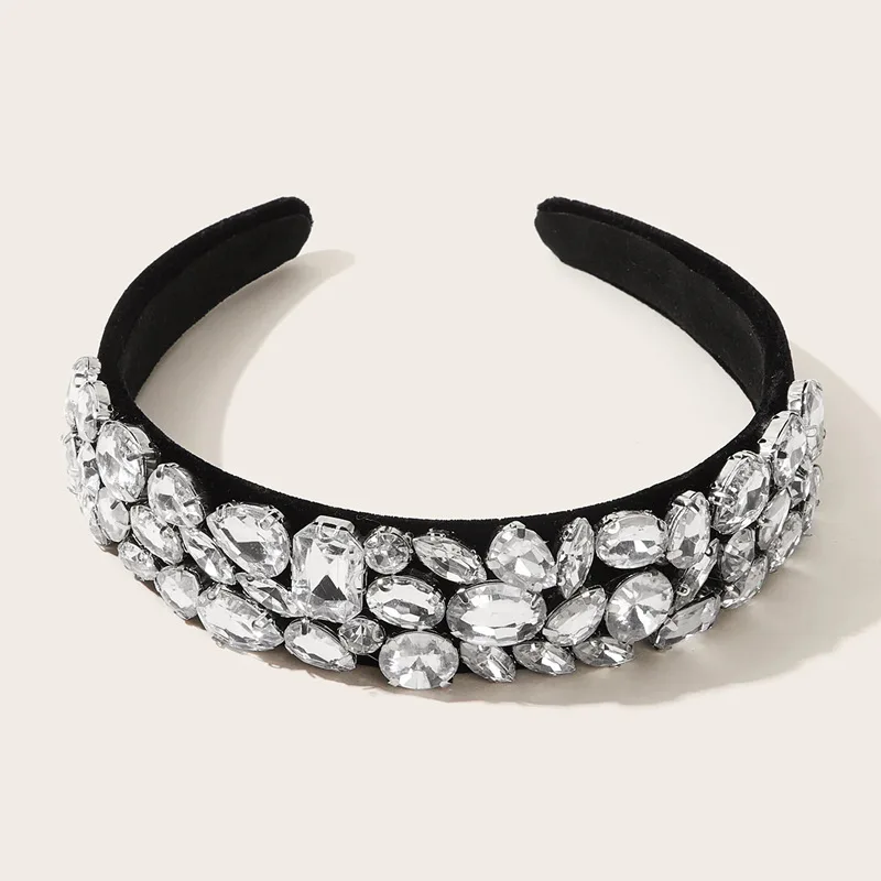Ручной работы роскошные аксессуары для волос Bling полный цвет кристалл оголовье Стразы Диаманте повязки на голову для девушек женщин
