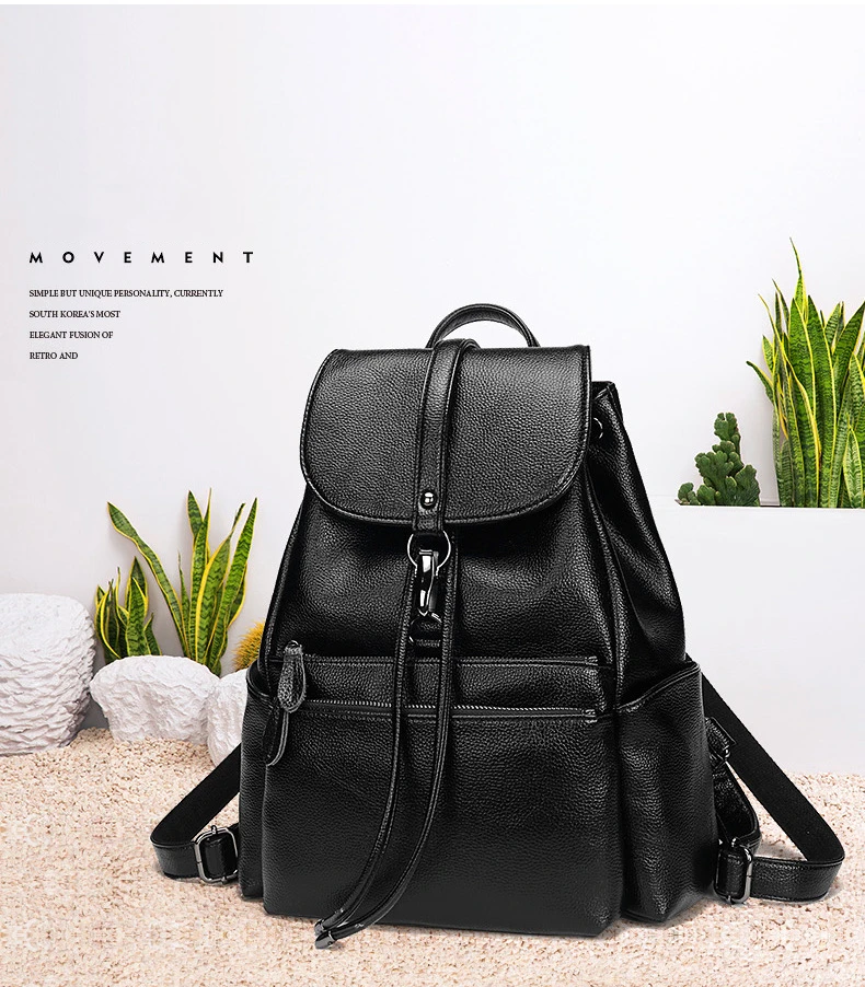 Kajie Genuine Leather Women Backpack Fashion Sheepskin Travel School Bags For Teenage Girls New Korean Bagpack