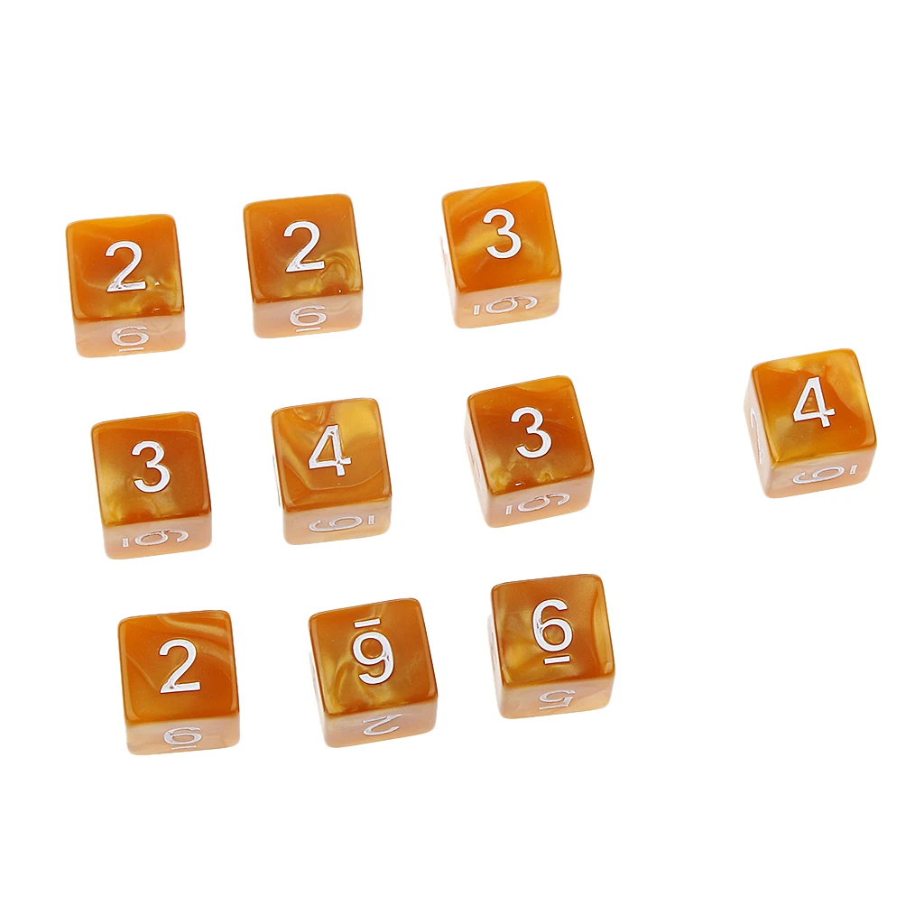 10pcs Multi-Sided AcrylicTabletop Wargames RPGs MTG TRPG Role Playing Game D6 D10 D12 D20 Dices 