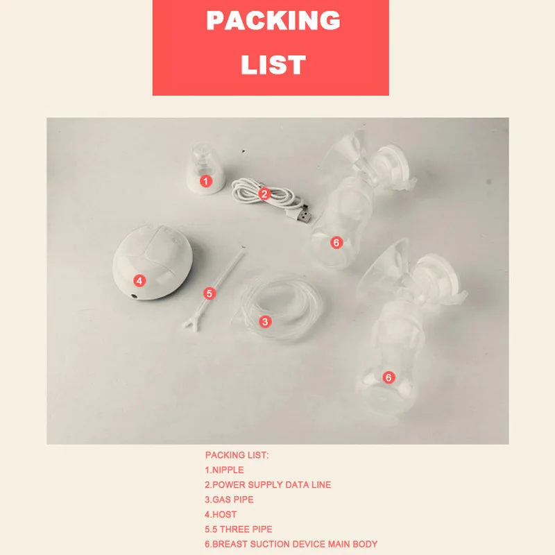 Double Electric Breast Pumps Breast Pump USB Powered Safe Milk Storage Bottle Dual Control Milk Suction Breast Breast Massager