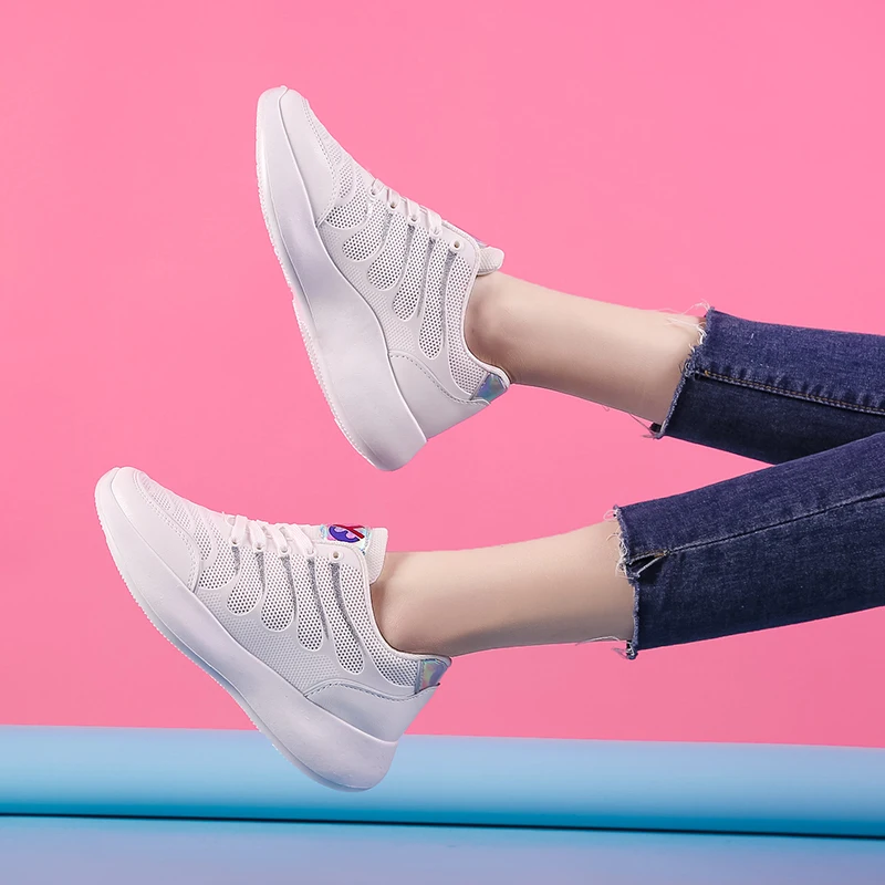 air breathable women shoes spring summer ladies sneakers korean female height increasing moccasins lady mesh vulcanized shoes  (39)