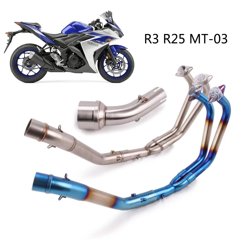 51 мм заголовок средней трубы для Yamaha R3 YZF-R3 R25 Мотоцикл выхлопная труба из