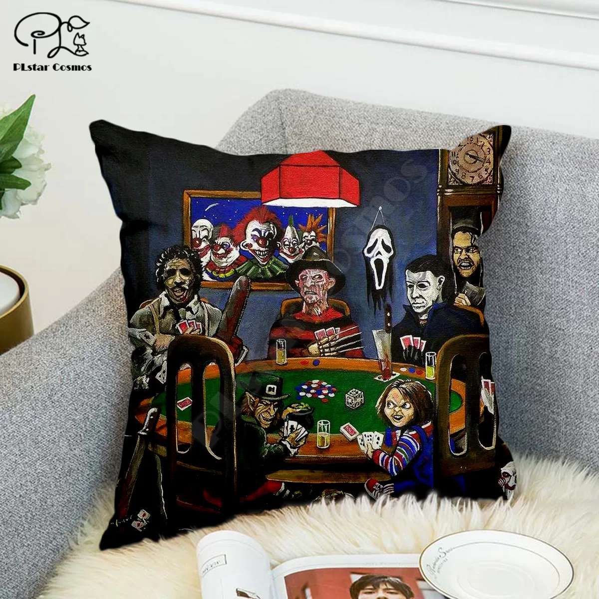

Halloween Michael Myers Horror 3D printed Polyester Decorative Pillowcases Throw Pillow Cover Square Zipper Pillow cases style-1