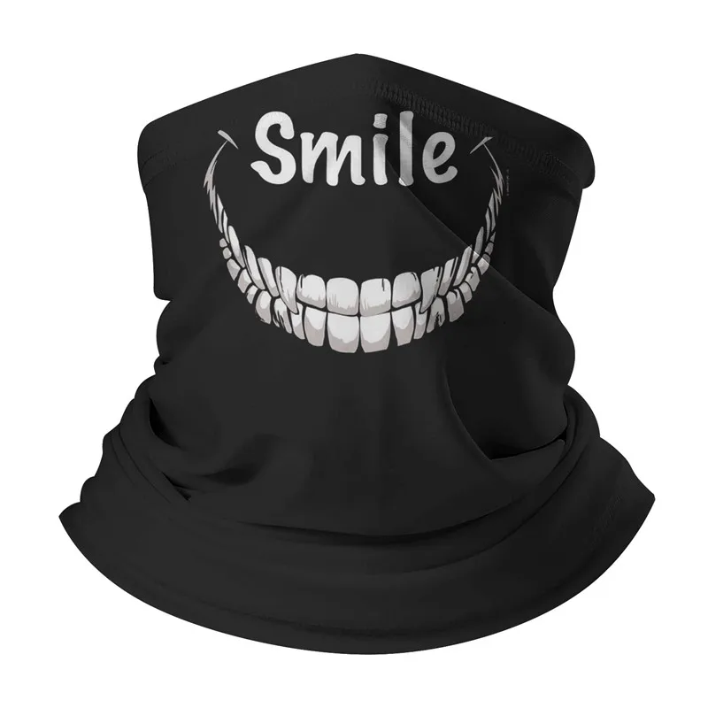 

Polyester Cycling Scarves Bandana Smiling Tooth Neck Gaiter Headwear Motorcycle Cycling Tube Seamless Scarf Headband Apaszka