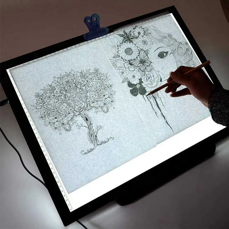 BIg A3 Led Light Pad With ruler Led tracing board Copy Tablet USB cable Led Light box LED Tracing Pad For Animation Drawing - Image 2