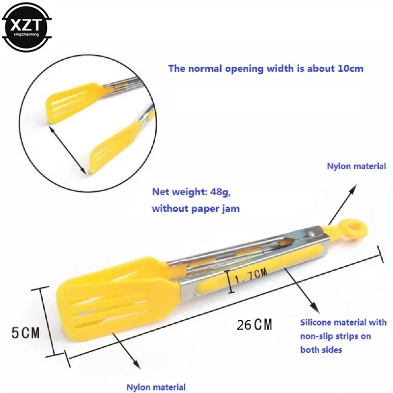 1Pc Nylon Food Tong Stainless Steel Kitchen Tongs Silicone Non-slip Cooking Clip Clamp BBQ Salad Tools Grill Kitchen Accessories food tongs