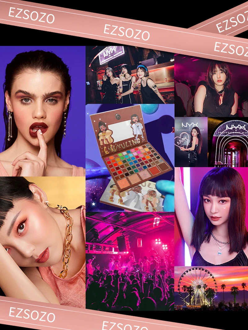 EZSOZO 71 Eyeshadow Palette Set Palette Long-lasting Waterproof Highlight Glitter Powder Makeup Matte Shadow Feminine Cosmetics EZSOZO 71 Eyeshadow Palette Set Palette Long-lasting Waterproof Highlight Glitter Powder Makeup Matte Shadow Feminine Cosmetics