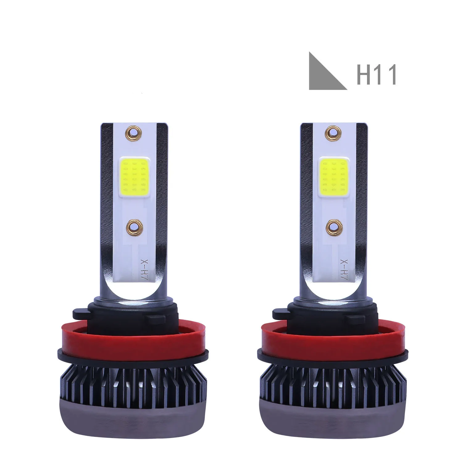 

2pcs/set H11 LED Headlight Bulb COB 6000LM Driving Light Hi-Low Lamp aviation aluminum Mini Car accessories 50*40mm