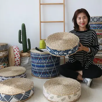 

Pure handmade straw cloth futon floor pillow tatami floating window seat cushion thickened tea ceremony meditation yoga mat