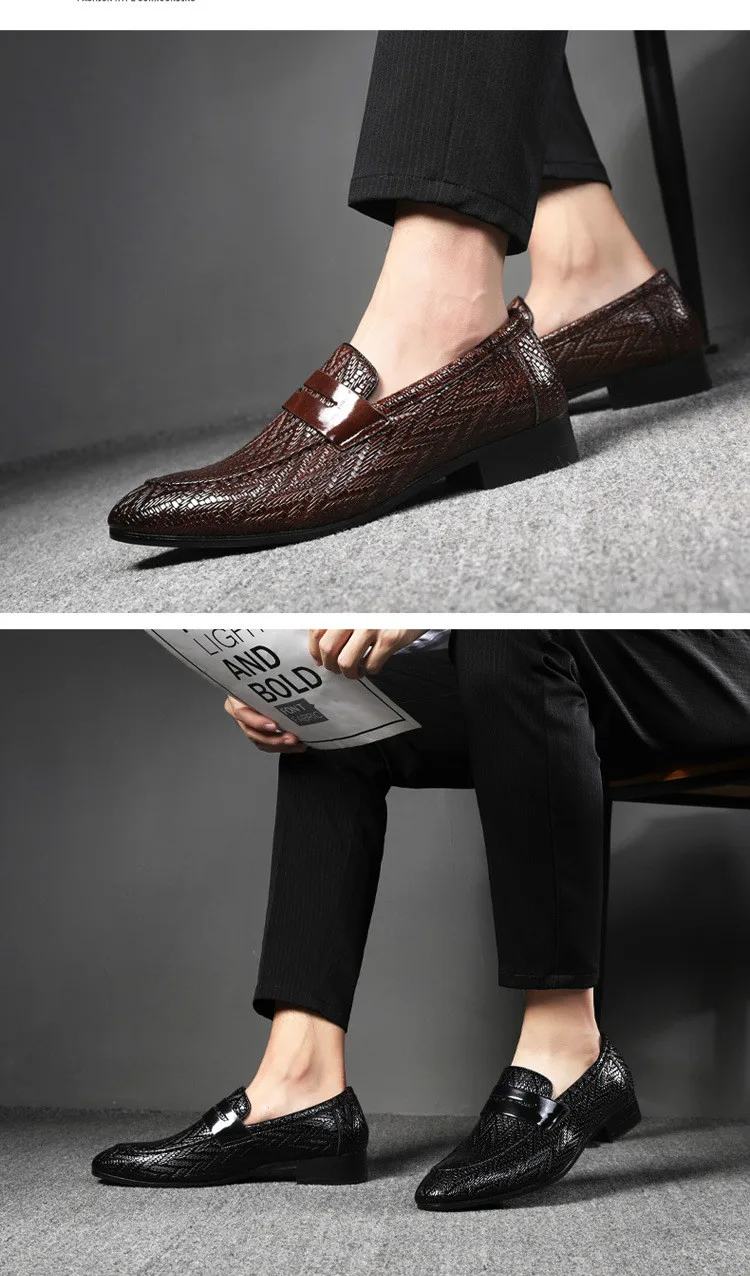 Мужские кожаные туфли-лоферы; модная классическая мужская Осенняя обувь; официальная обувь; Повседневная резиновая обувь; zapatos de hombre; большие размеры