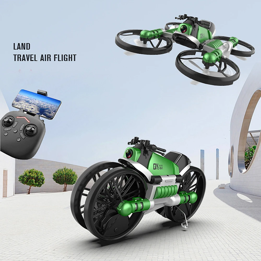 

RC Motorcycle Play CameraToys 2 In 1 Foldable Helicopter Camera 0.3MP Hold RC Quadcopter Motorcycle CoolToys Games Photograph