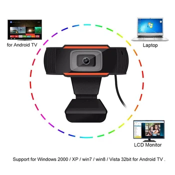 

12.0M Pixels 1080P 480p HD Webcam With Mic Rotatable PC Desktop Web Camera Mini Computer WebCamera Video Recording Work
