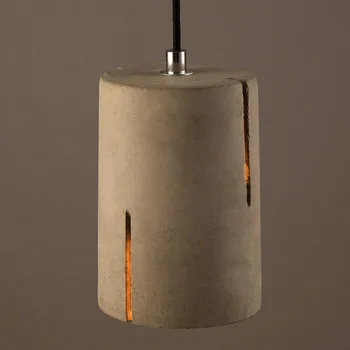 

E27 Led Bulb Antique Cylinder Modern Art Decoration Concrete Pendant Light Fixture For Coffee Shop lamparas de techo colgante