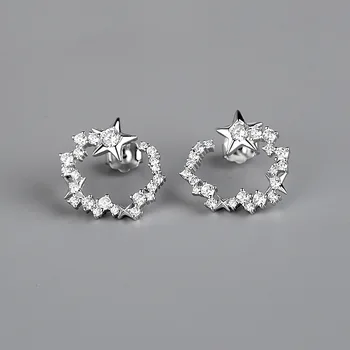 

CMajor Latest S925 Sterling Silver Imported 7A Cubic Zircon European and American Style Sweet Simple Stud Earrings for Women