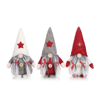 

120 pcs Christmas Ornaments Santa Gnome Plush Handmade Scandinavian Tomte Swedish Elf Dwarf Nordic Figurine Toy Xmas Decorations