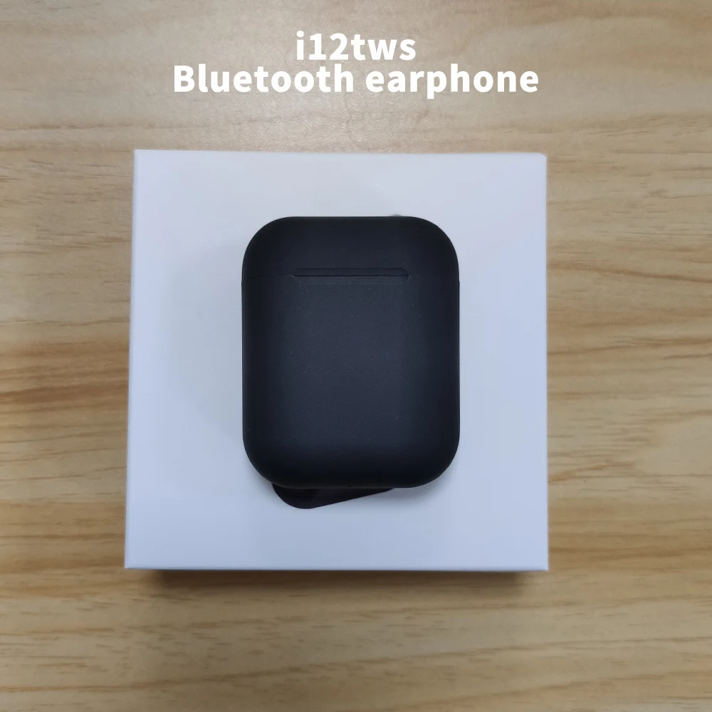 i12 tws Bluetooth 5,0 Беспроводная гарнитура наушники Bluetooth Сенсорный всплывающий спортивный наушник стерео гарнитура беспроводные наушники - Цвет: i12C Matte black