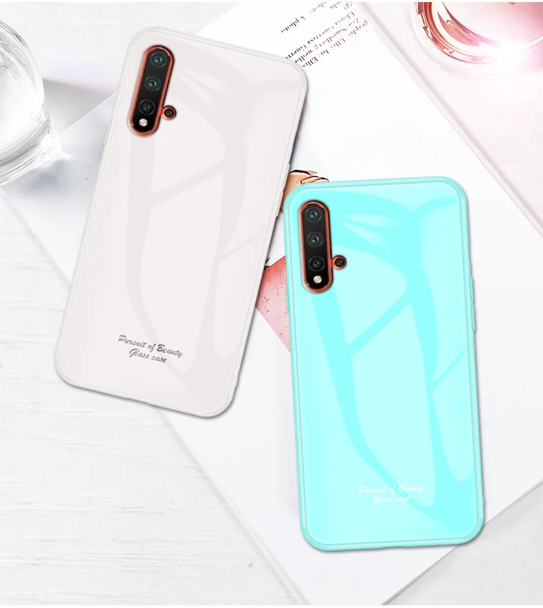 Macaron стеклянный чехол для huawei Honor 20, Модный милый Противоударный задняя крышка для huawei Nova 5 T, задняя крышка для телефона 6,26 дюйма