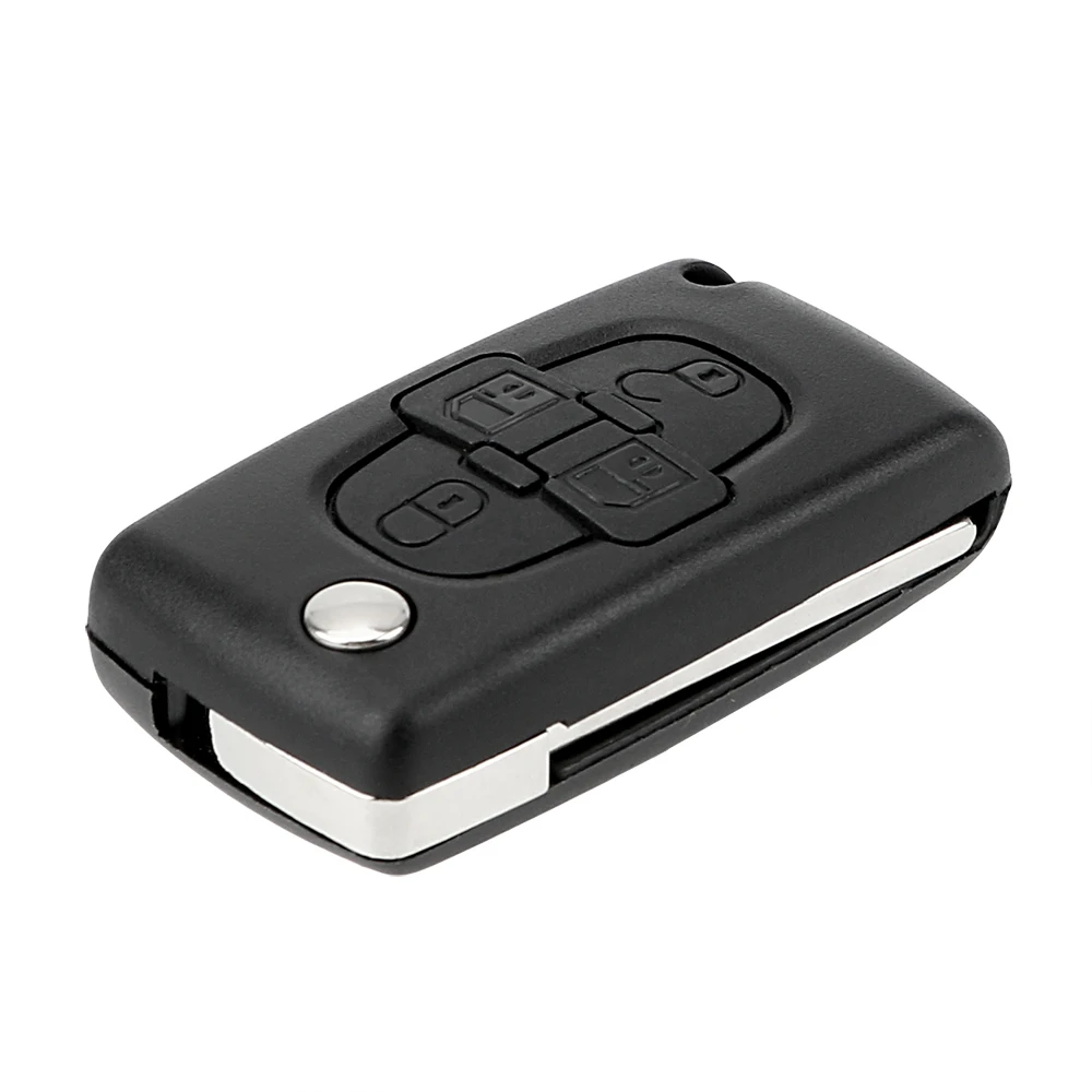 LEEPEE для Citroen C8 Uncut Blade 4 кнопки дистанционного ключа автомобиля чехол для ключа Fob чехол автомобиль-Стайлинг Флип складной для peugeot 1007