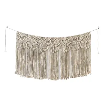 

Macrame Woven Wall Hanging Tapestry with Tassel Bohemian Geometric Art Apartment Dorm Room Nursery Party Decoration