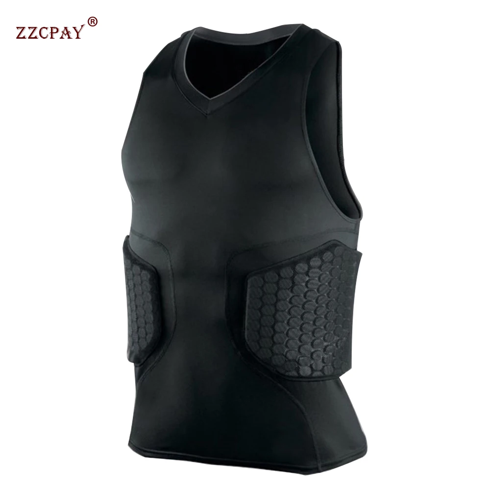 Vest Tight Male Honeycomb Protective Gear Training Shorts Suit Football Basketball Paintball Rib Protector sports shorts sports suit