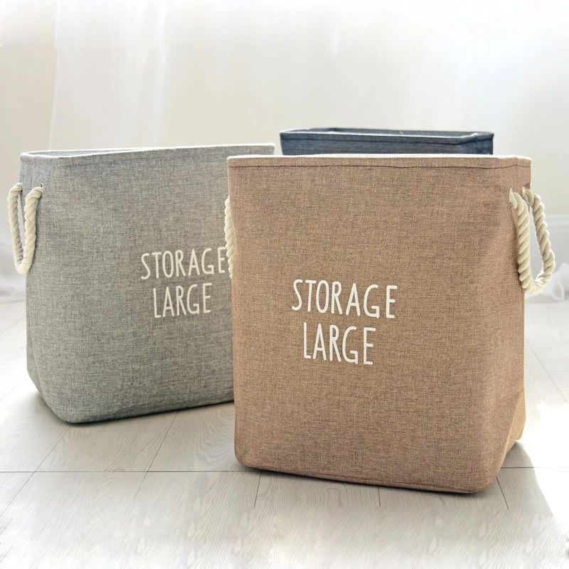 Kaufen Große Wäsche Korb Tasche Leinwand Kleidung Lagerung Körbe Hause Kleidung Barrel Taschen Kinder Spielzeug Lagerung Wäsche Korb Dicke Bins