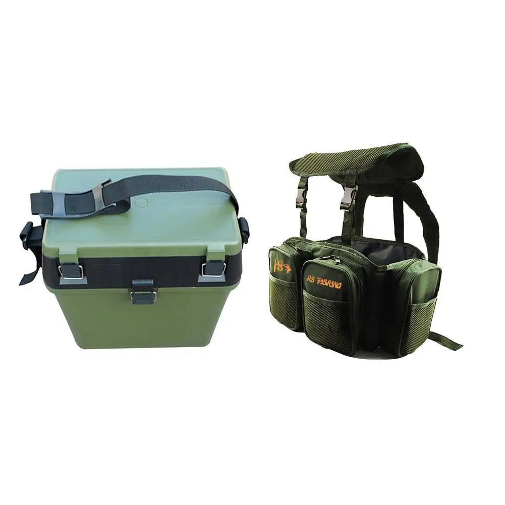 

Green multi-purpose fishing box Luya backpack Nylon road sub-bag Fishing leisure bag Weihai fishing gear