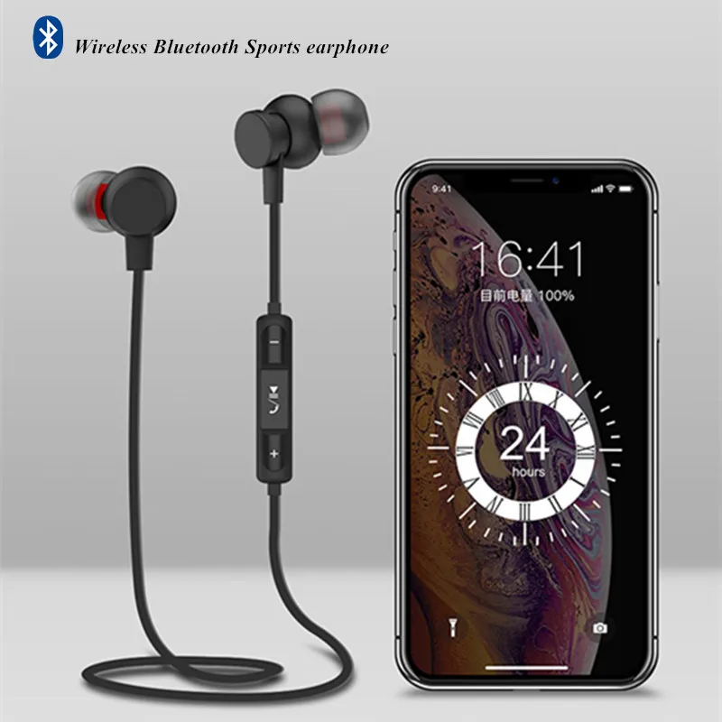 Магнитные шейные спортивные беспроводные bluetooth наушники музыкальная гарнитура