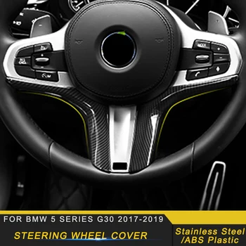 

For BMW 5 Series G30 2017-2020 Car Accessories Steering Wheel Panel Trim Sticker Cover Frame ABS Carbon Interior Decoration