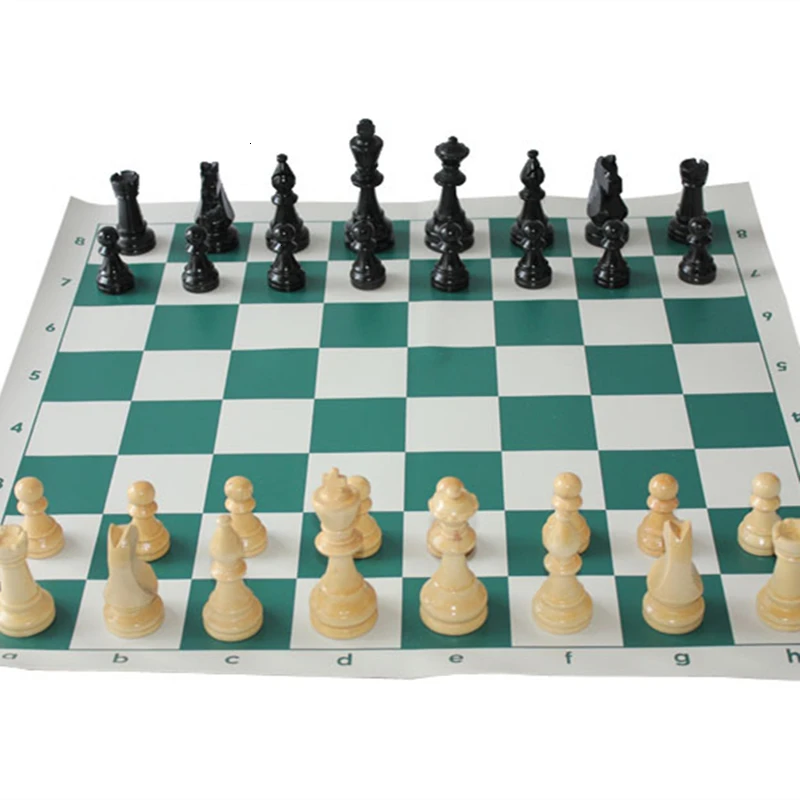 

New Chess Set Wooden Chess Pieces King High 97mm Chess Game Extra Large Solid Wood Standard Game With Leather Plate Gift
