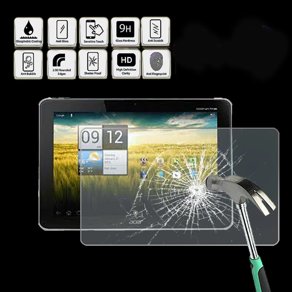 

Tablet Tempered Glass Screen Protector Cover for Acer Iconia Tab A210 10.1" - Screen Film Protector Guard Cover