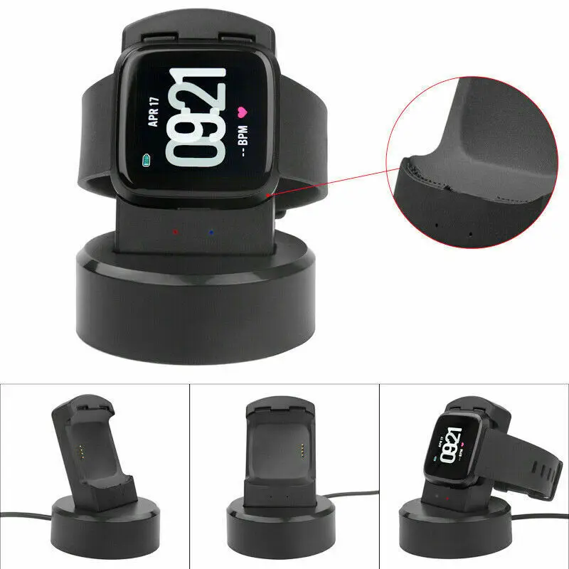 Умные часы usb зарядный кабель Зарядное устройство Док-станция Подставка Для Fitbit Versa спортивные часы зарядная станция
