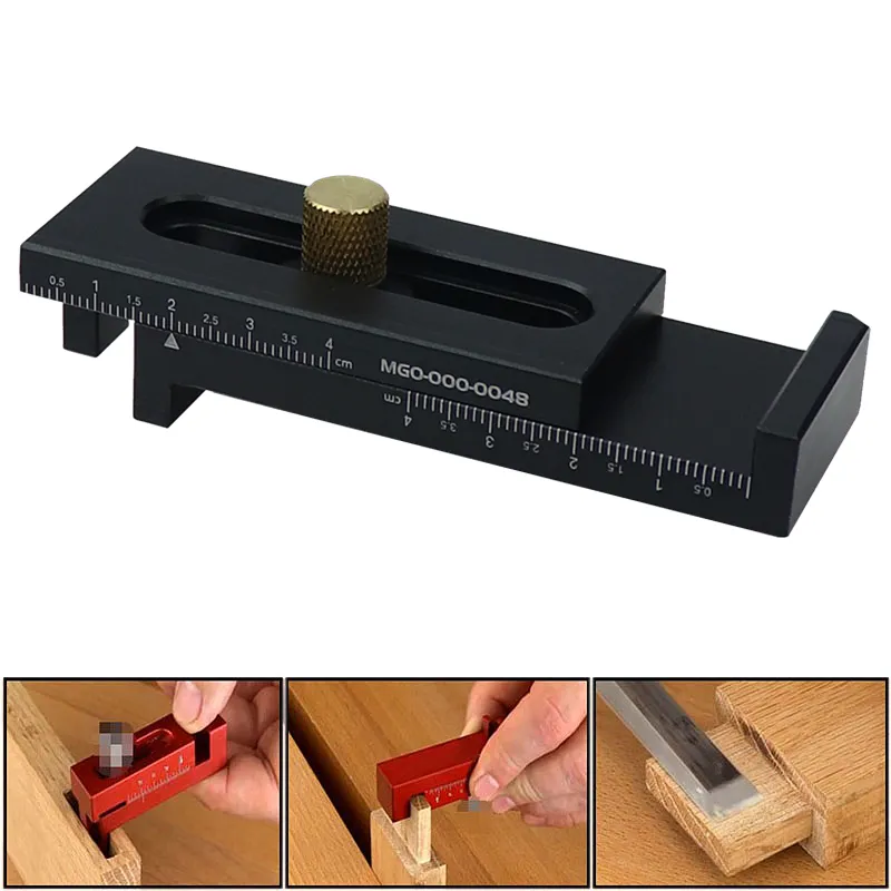 Woodworking Depth Measuring Ruler Line Sawtooth Ruler Marking Gap Gauge Tool 