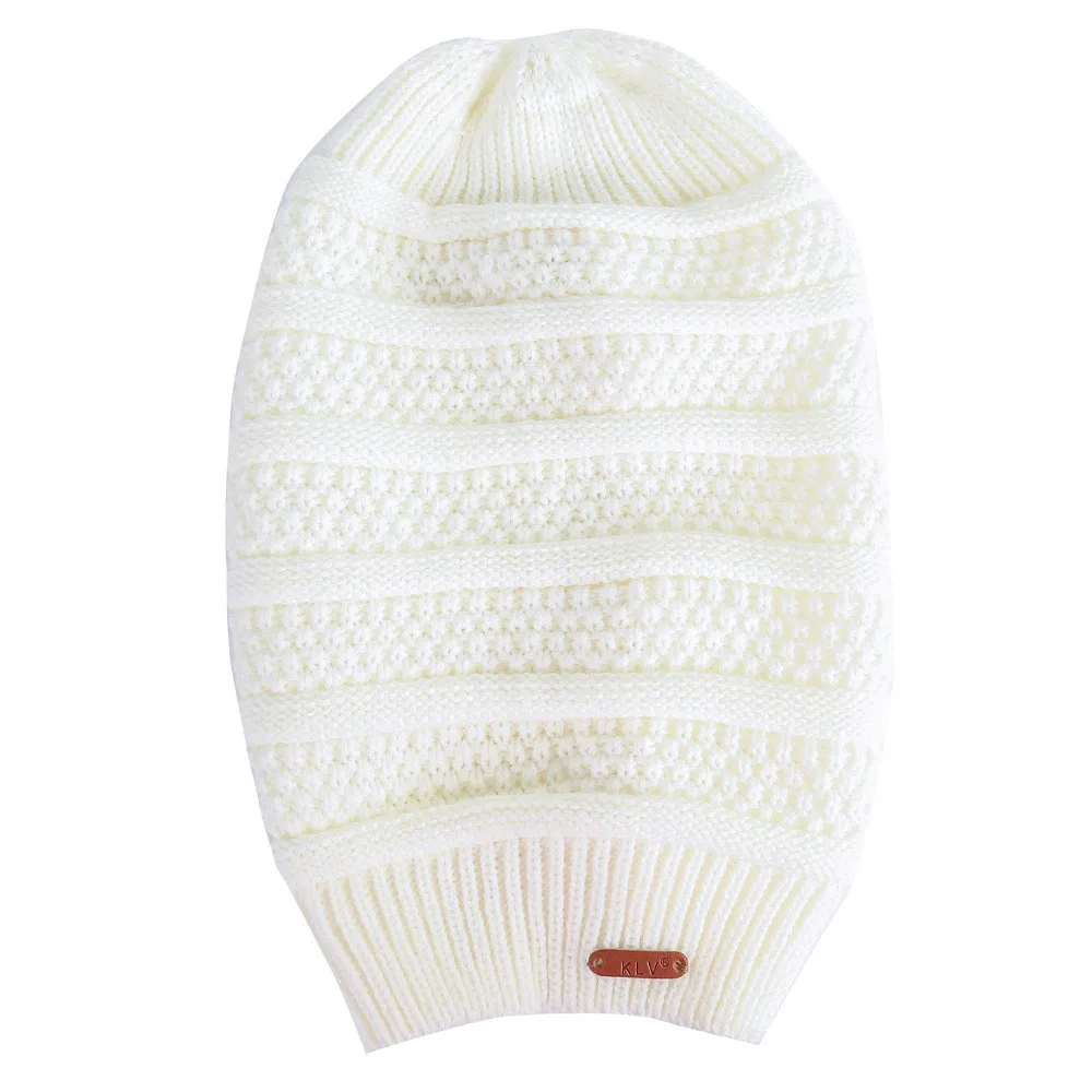 KLV New Men Women Baggy Warm Crochet Winter Wool Knit Ski Beanie Skull Slouchy Caps Hat