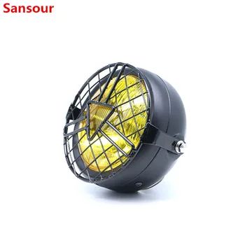 

Universal Motorcycle Head Lamp Lampshade Grill Cover Retro Vintage Bracket Mask Mount Headlight for Harley Cafe Racer Bobber