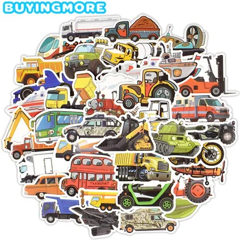 

50PCS Traffic Car Cartoon Sticker Boy's Toy Aircraft Ship Cool Anime Waterproof Sticker DIY Decoration Child's Room Toy Car Gift
