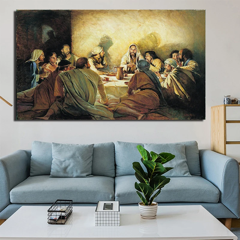 XINQI Classical Posters and Prints Jesus in the Last Dinner on Wall Art pictures Canvas Painting for Living Room Home Decoration
