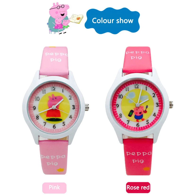 Детские часы Peppa Pig студенческие Электронные Силиконовые часы милый мультфильм дети водонепроницаемые кварцевые часы-игрушка украшения