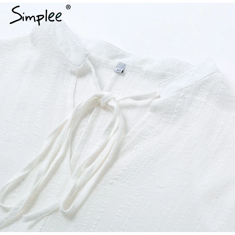 Simplee Повседневная v образным вырезом на шнуровке с рюшами женское платье