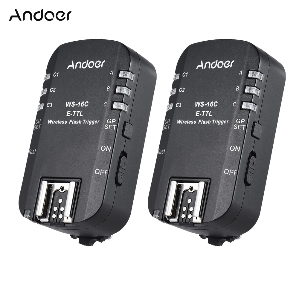 Andoer WS-16C E-TTL беспроводной трансивер триггера вспышки 2,4 GHz 1/8000s Высокоскоростная синхронизация для Canon для YongNuo