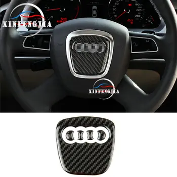 

For Audi A3 A4 B8 A5 A6 C7 A8 Q5 Q7 5pcs Carbon Fiber Steering Wheel Center trim