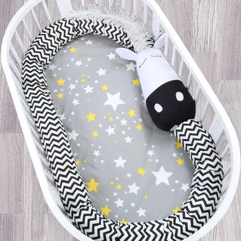 

Newborn Baby Bed Bumper Children long Pillow cartoon Infant Crib Fence Baby Bed cotton Safety Protection Portable BMT022
