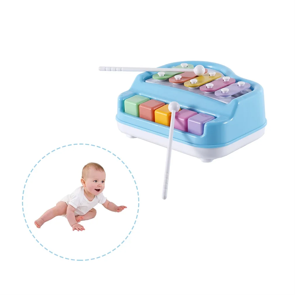 Музыкальная игрушка для маленьких детей, обучающее фортепиано, музыкальная игрушка с двумя палочками для фортепиано, развивающая чувство ритма и синхронизации, 2 цвета