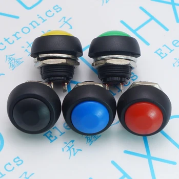

25pcs push button Switches Waterproof Self reset switch 2 pin white red nut PBS-33B 12mm for power supply