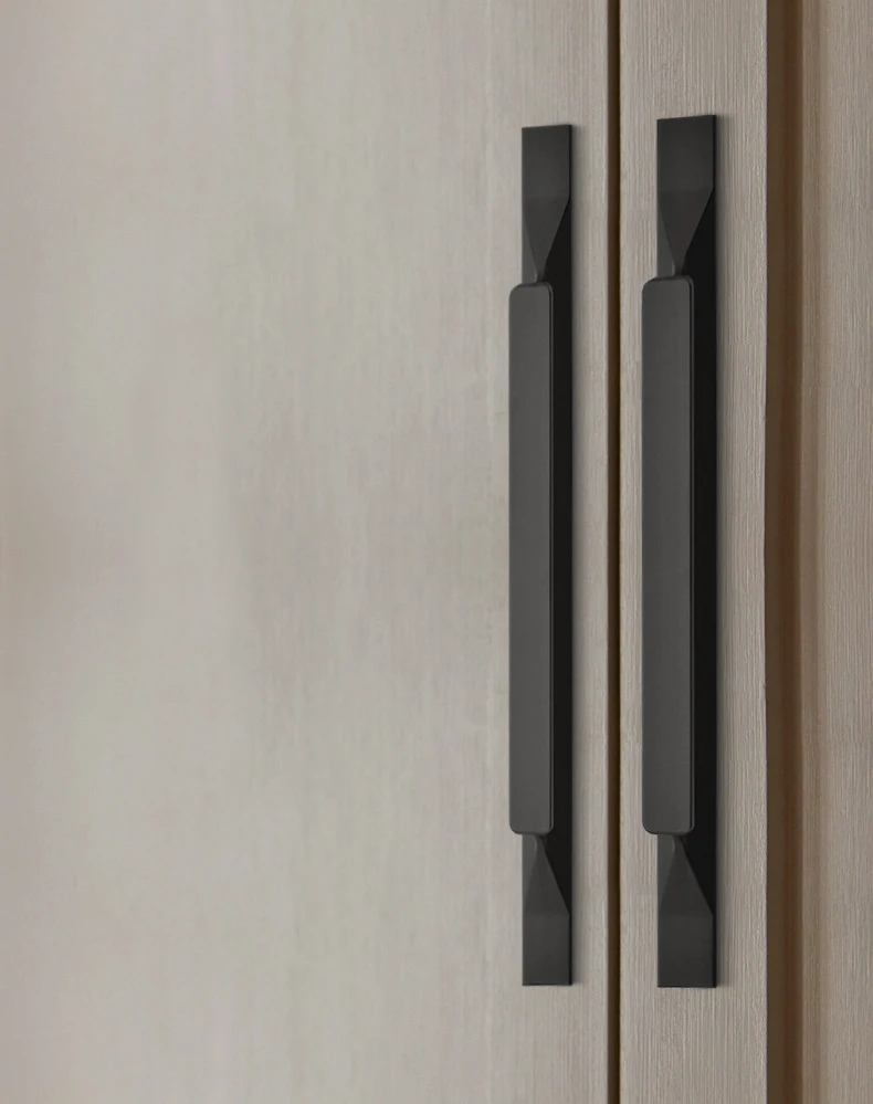 Gold Solid Aluminum Alloy Kitchen Cupboard Pulls American Style Black Cabinet Handles (1)